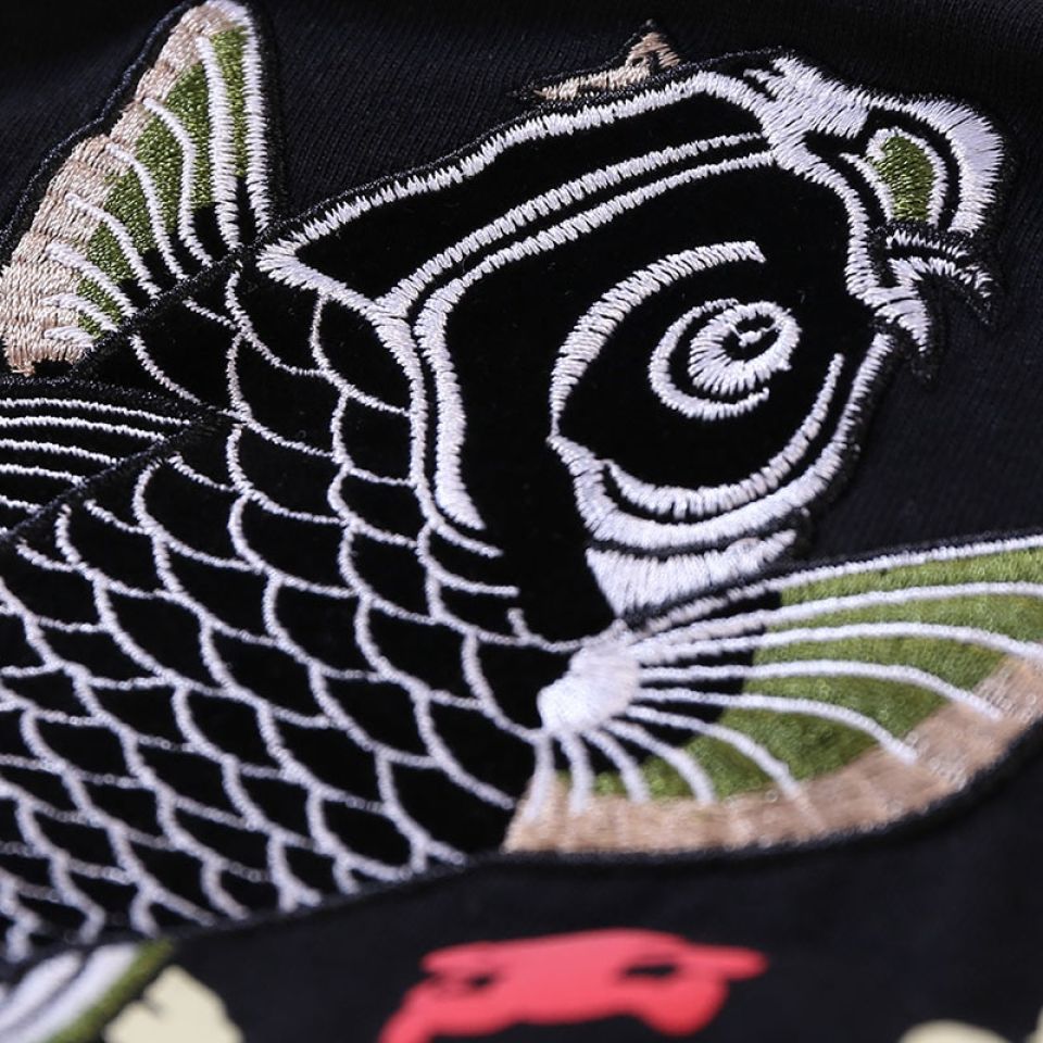 Fish Embroidery Cotton T-shirt