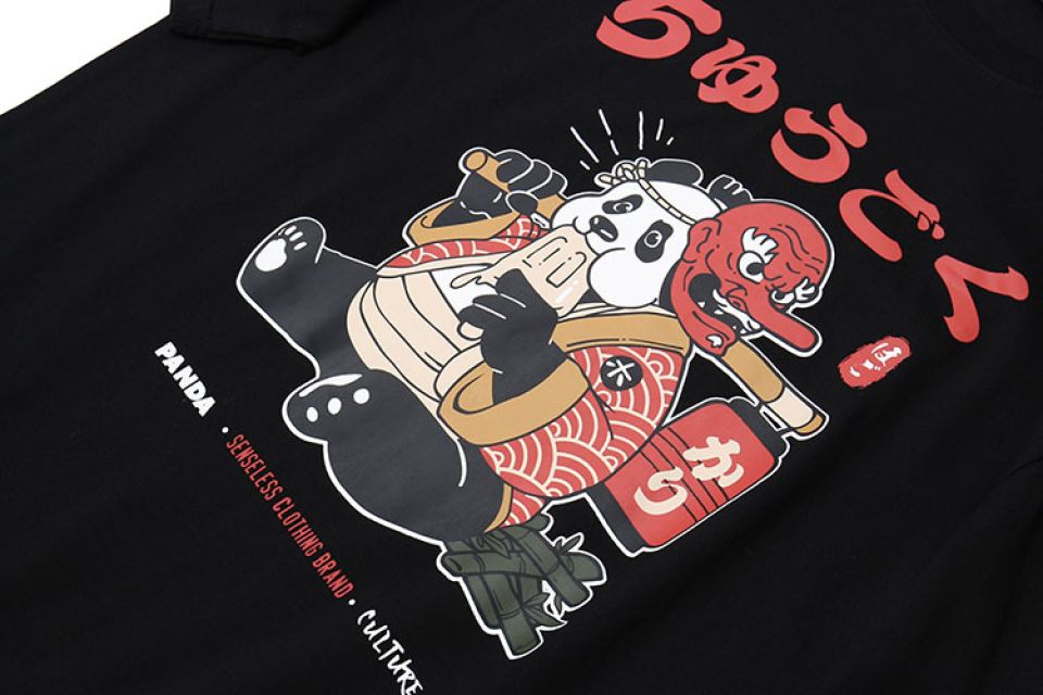Chinese Food Panda Cotton T-shirt