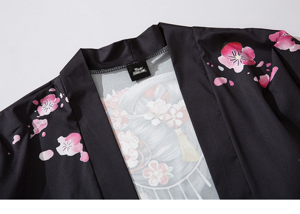 Japanese Girl In Flowers Poly-cotton Kimono