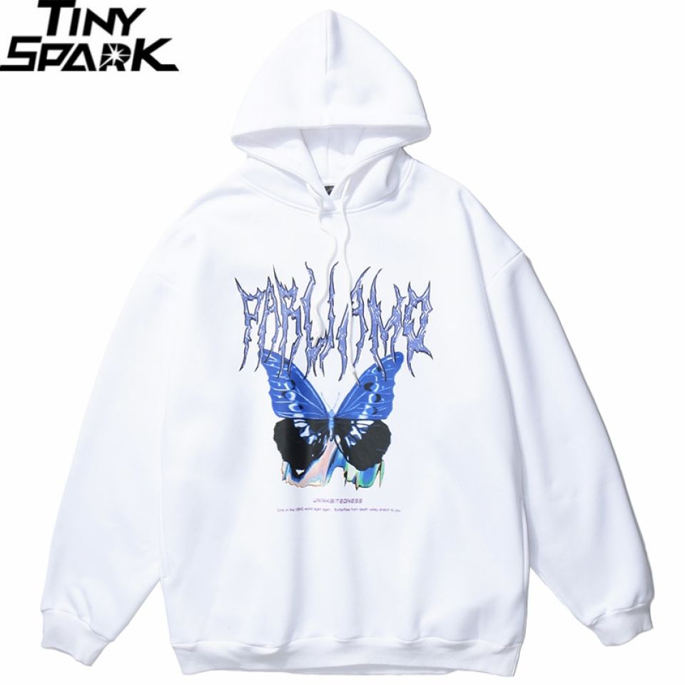 Blue Butterfly Hooded Pullover