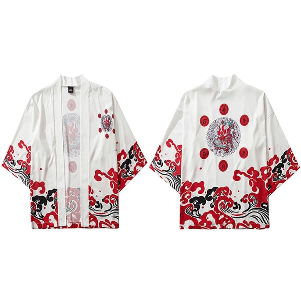 Burning Devil Smirk Poly-cotton Kimono