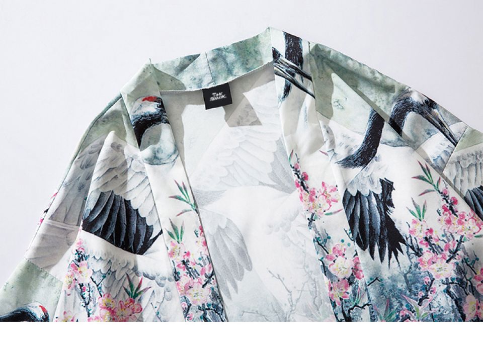 Birdy Forest Poly-cotton Cropped Kimono