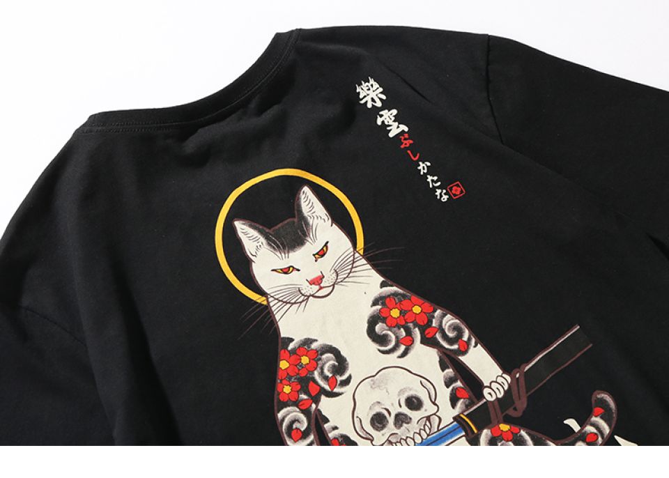 Cat Ninja Warrior Cotton T-shirt