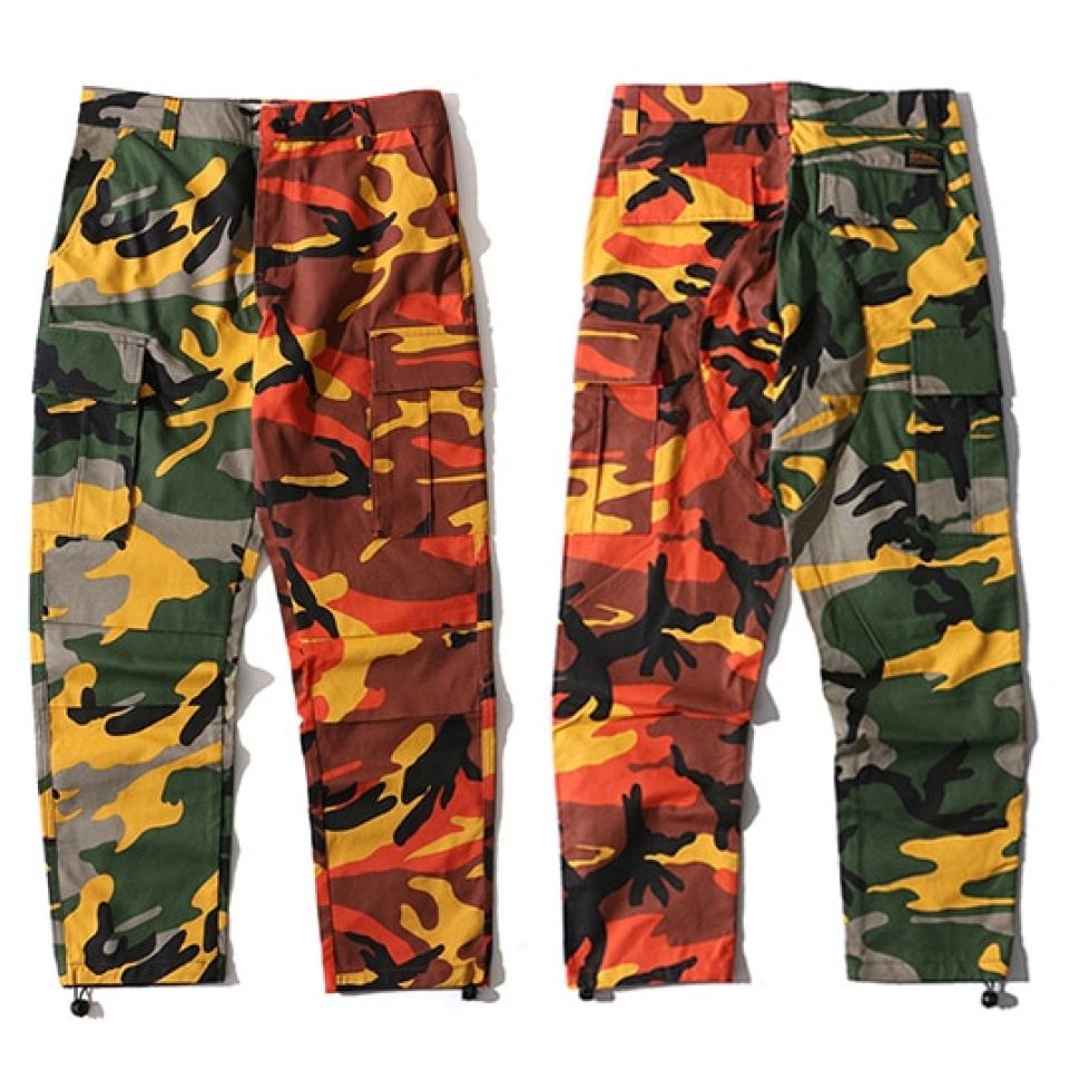 Half & Half Camouflage Cargo Pants