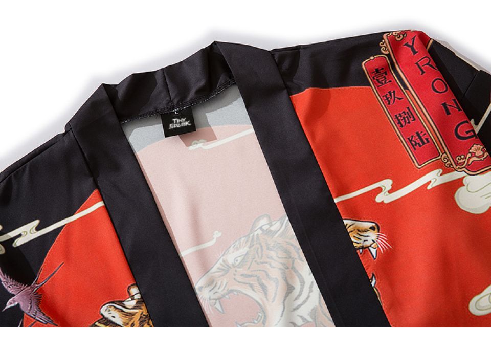 Fierce Tiger Jungle Poly-cotton Kimono