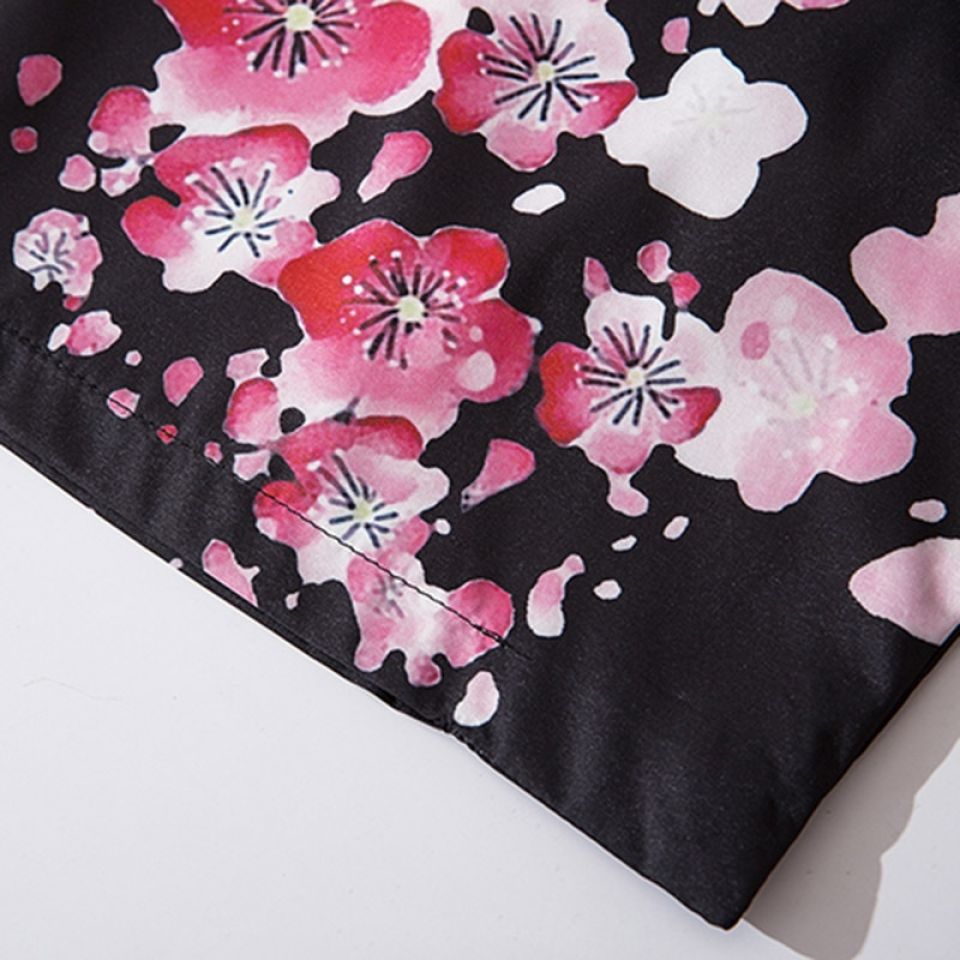 Japanese Girl In Flowers Poly-cotton Kimono