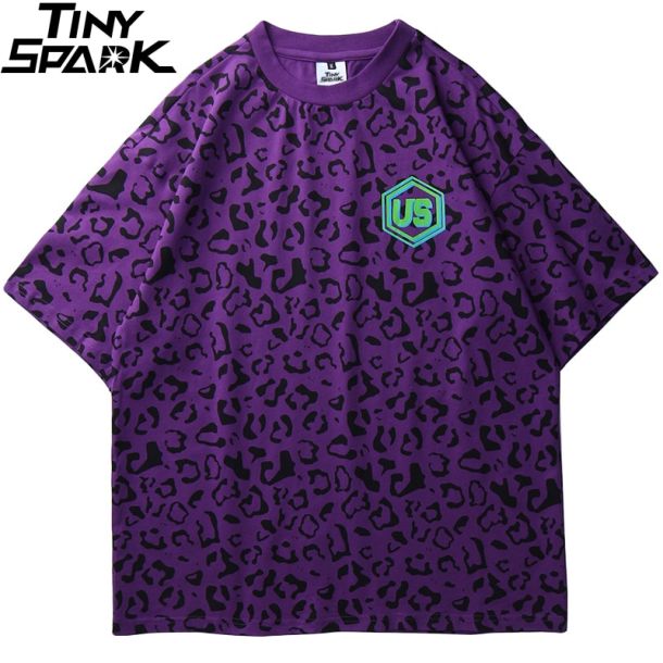 Colorful Leopard Print Cotton T-shirt