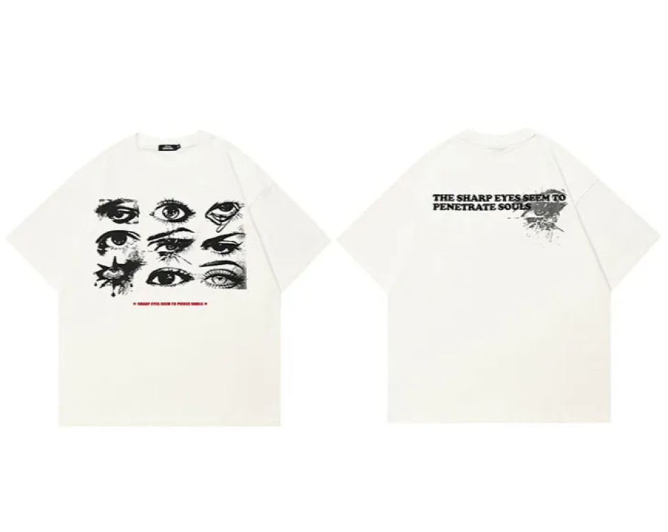 Eyes Print Casual White T-shirt a0d9bc2d 31b9 4ace bbd0 3daf96516844934916 018d3157