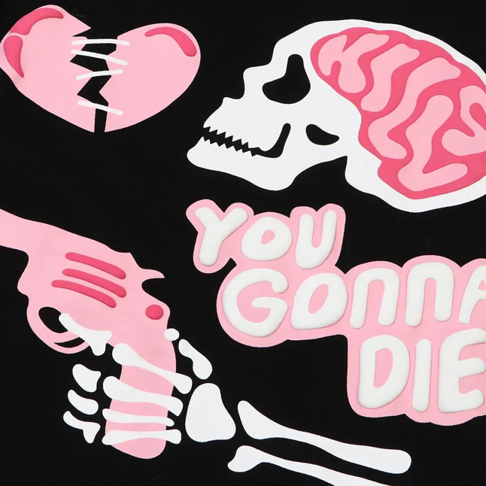 Broken Heart and Skull Graphic Print T-Shirt S38e26fd9553e4632839208d5488d7c83S 04b4bb45