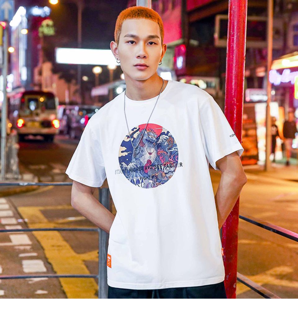 Ancient Chinese Lion Cotton T-shirt HTB1G2sJLMHqK1RjSZFgq6y7JXXav 078b521b