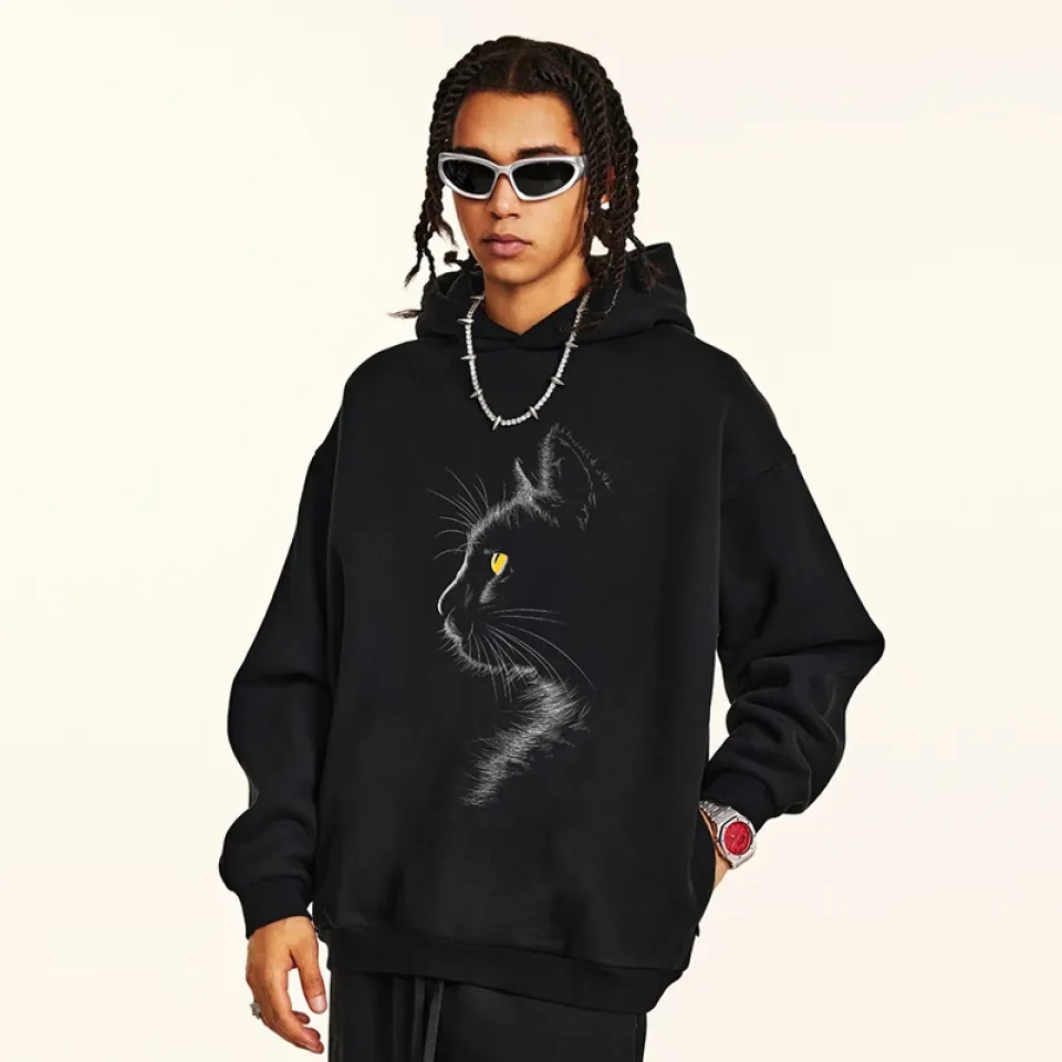 Gazing Cat Graphic Pullover Hoodie S041d599823124116a10798b5a24bef8ei 089687de