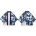 Cobalt Blue Poly-cotton Cropped Kimono