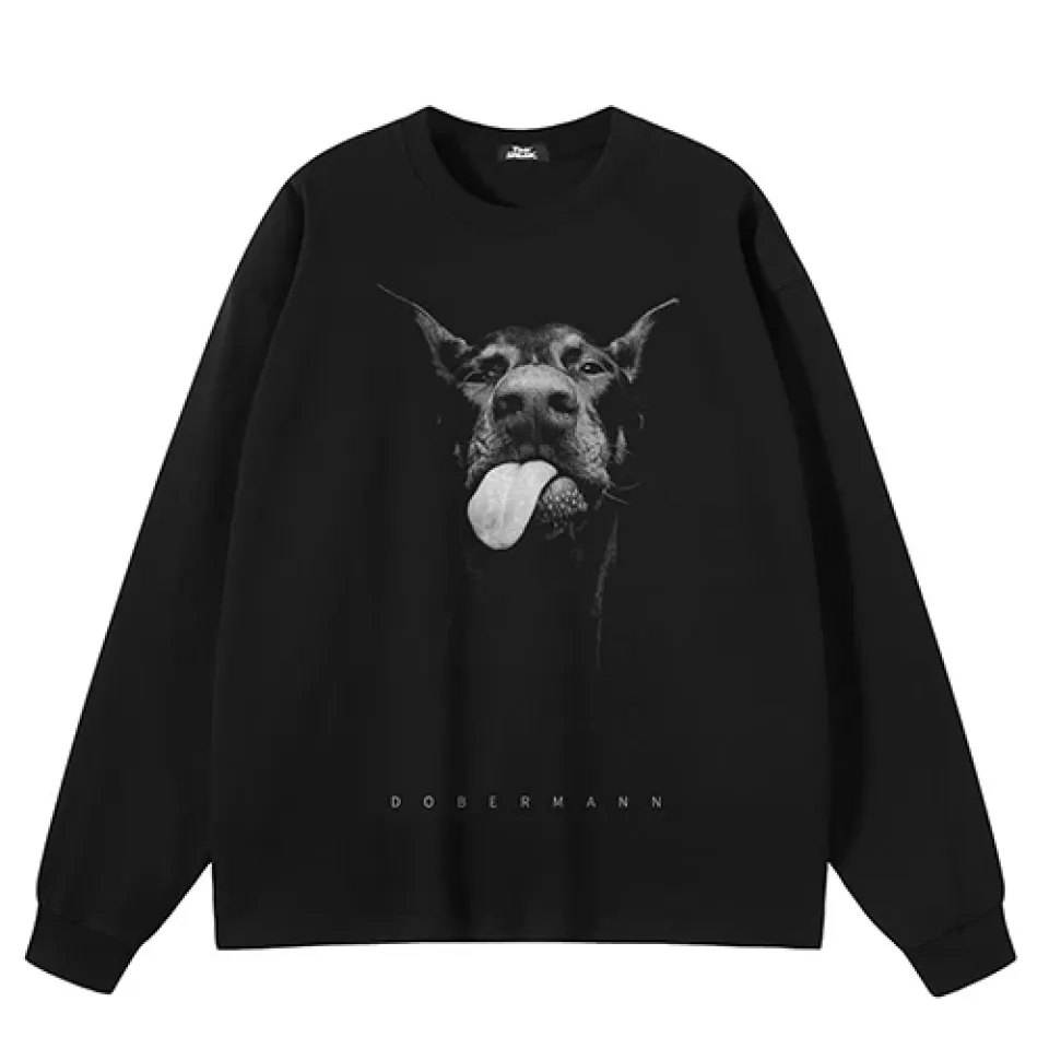 Playful Doberman Portrait Graphic Sweatshirt Se95e6887b1d247f0a29df85e5b6b9f89Q 0b8f5b11