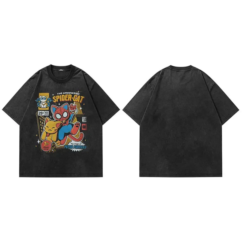 Spider-Cat Comic Graphic T-Shirt S3a858ee21d9f432eab69c49c2fa2ee4fY 0d964aa4