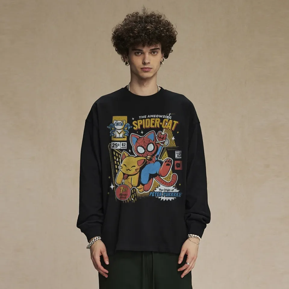 Spider Cat Comic Graphic Sweatshirt Sb03da5b12f3c49a38fd2e5507a038c11U 113b1aa6