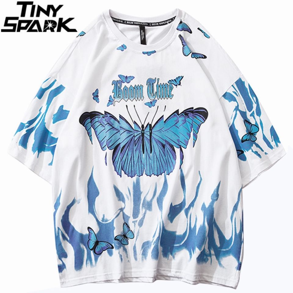 Blue Butterfly Boom Cotton T-shirt Hf9c46303475f4550899c38d1eb8d6e0eR 12b885a0