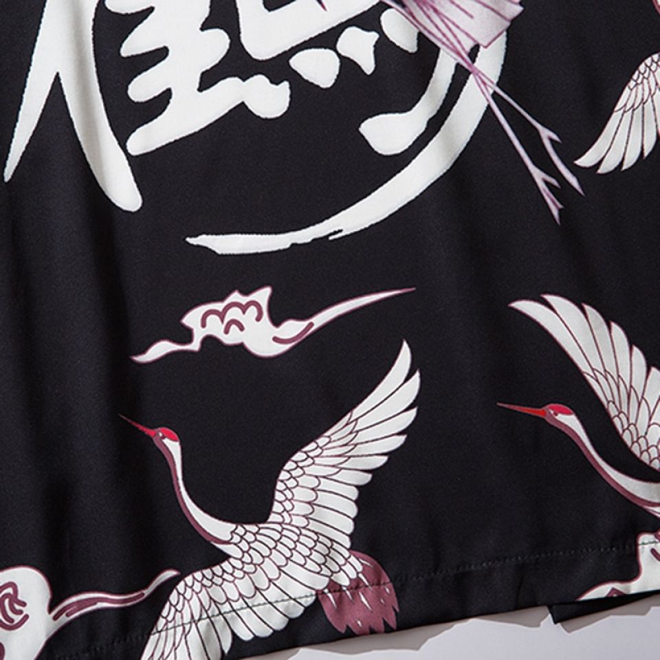 Japanese Heron Poly-cotton Kimono