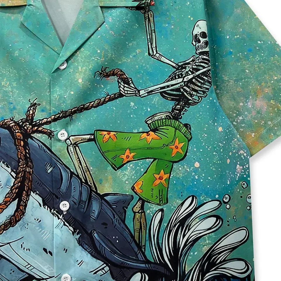 Skeleton Riding Shark Graphic Shirt Secf1994f8a814acabbac814298e6d7f2Z 14c0b124