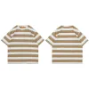 Striped Hip Hop T-Shirt – Blue & Brown Sd59506f87ba84298a26ae2ccb365540eW 15e20509