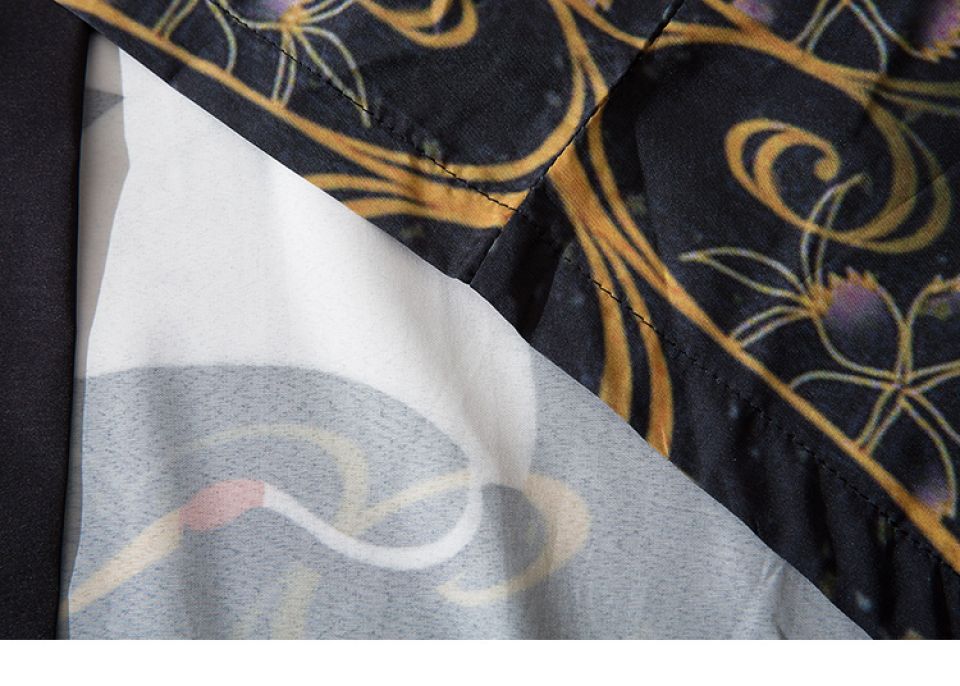 Golden Floral Heron Poly-cotton Kimono H6b533426207e40caab4c256c8a38300eI 16365d35