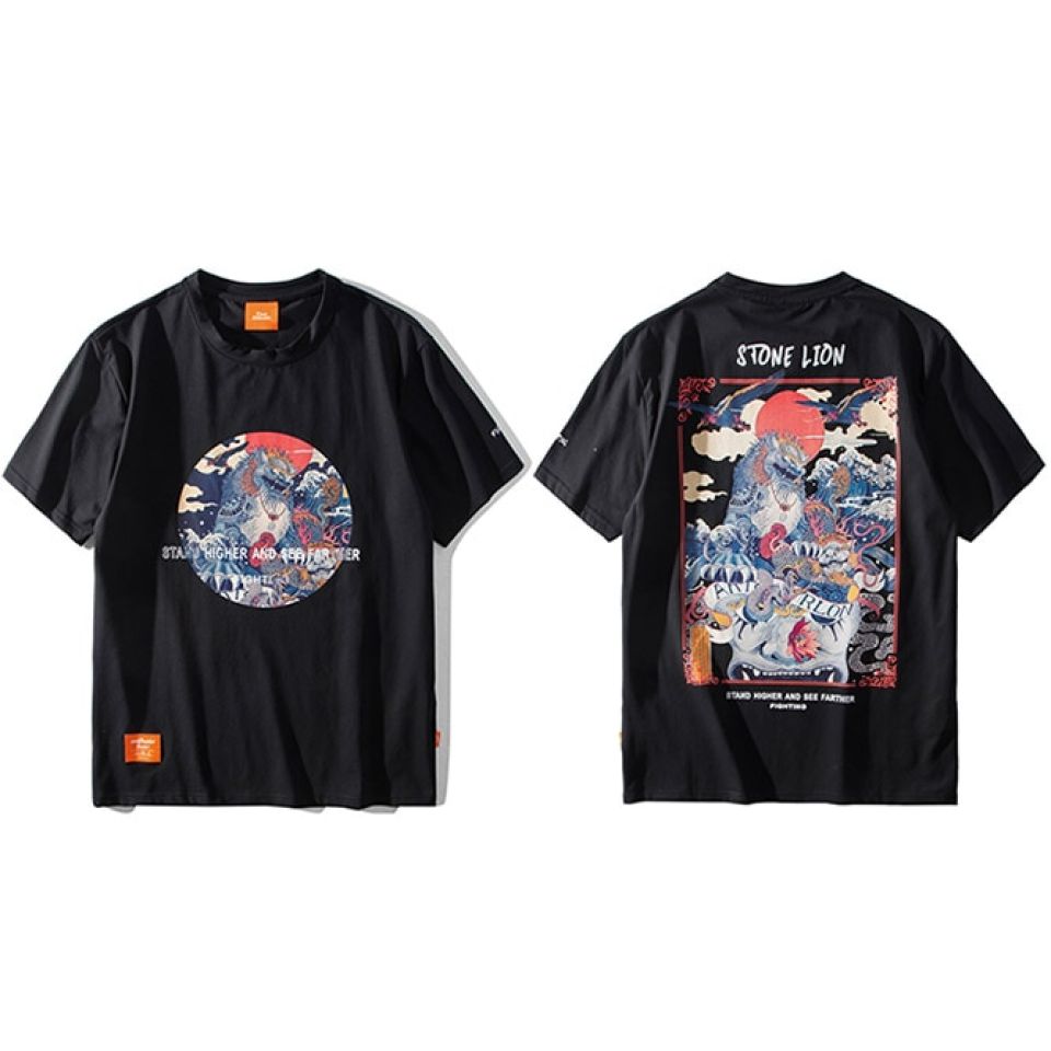 Ancient Chinese Lion Cotton T-shirt H8e0b8d3038a24781898bbc84131f5b58U 19c23fe6