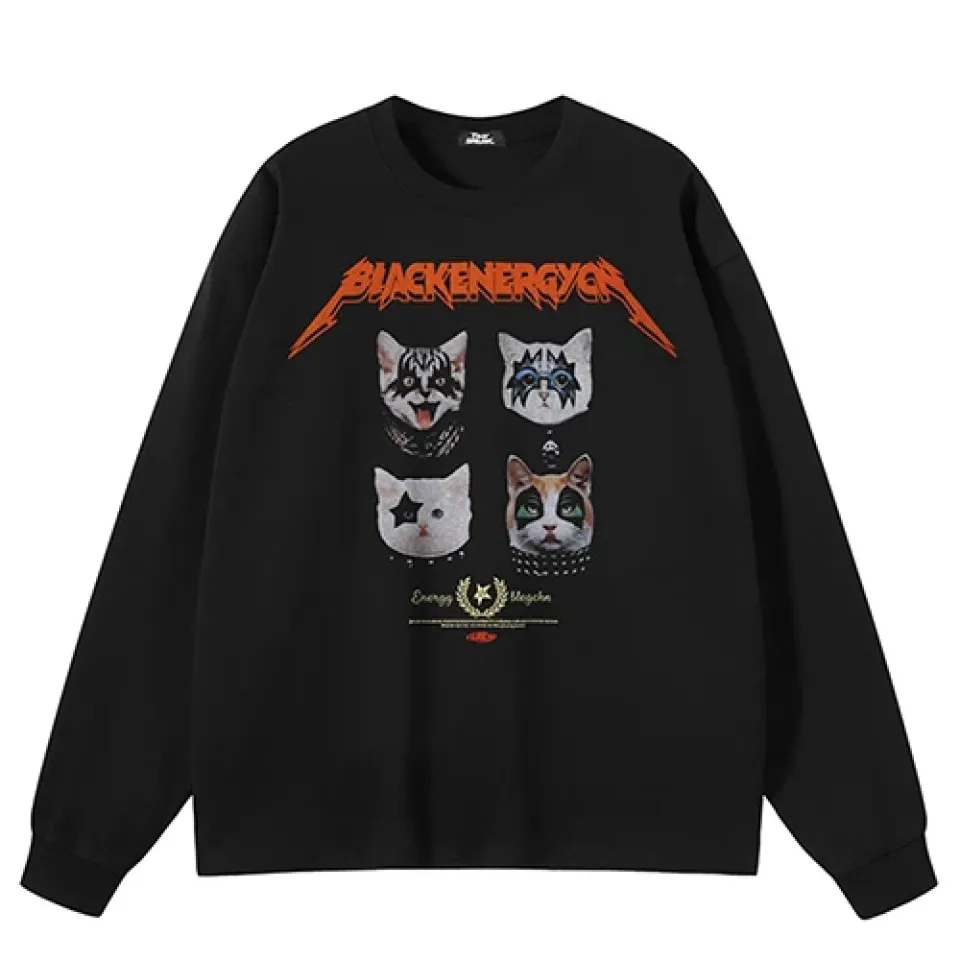 Black Energy Edgy Cat Faces Graphic Sweatshirt S081a4631fa6041f6870826d312286112W 19cc530c