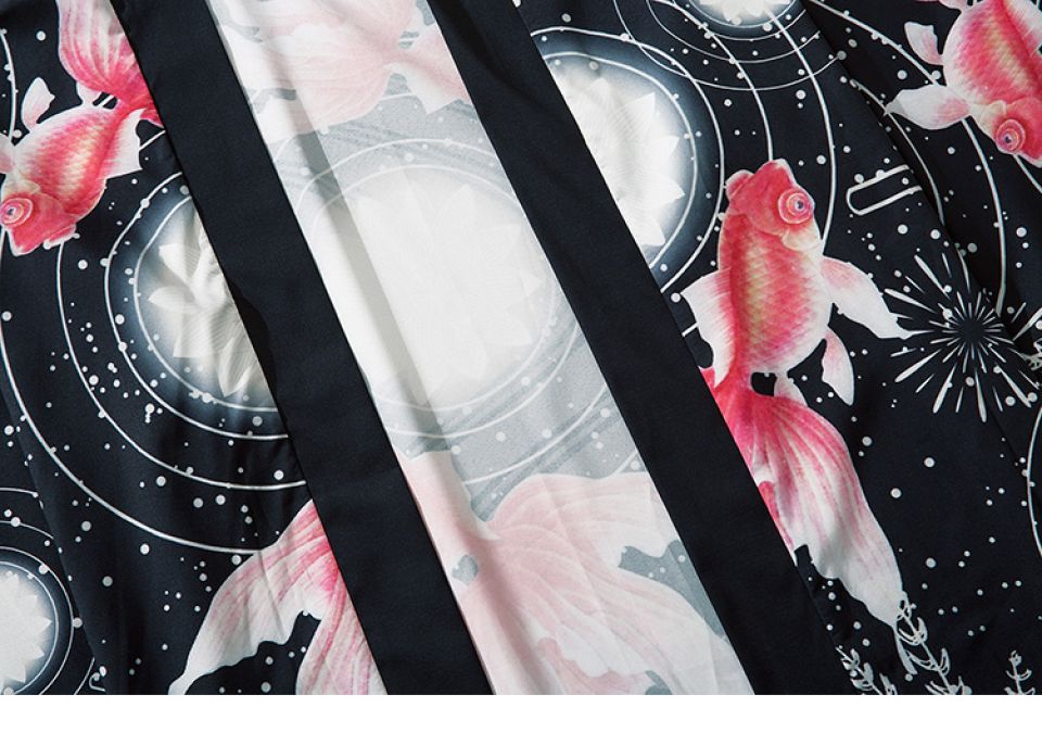 Koi Fish Print Poly-cotton Kimono H11c775ae99734bca98bb4ac9118769c7W 1b1507a0