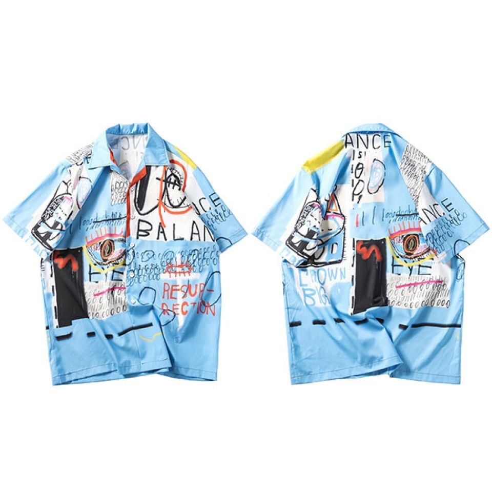 Street Style Scribbled Poly-cotton Shirt H04f36a4e98e745208750bba8018ffb95N 22665d7e