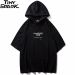 Street Style Half-sleeves Poly Cotton Hoodie