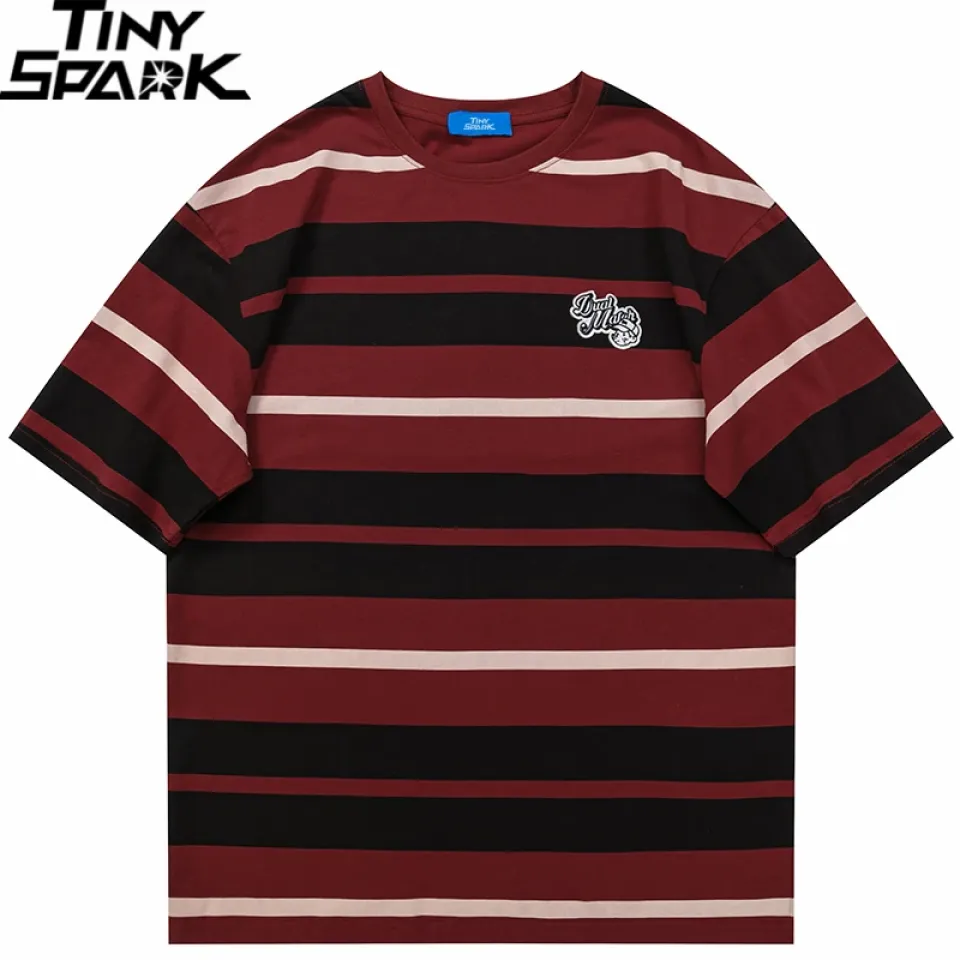 Retro Double Striped Loose T-Shirt S4762e447ca5a48f3a2c788b7fdc51318K 25abe260