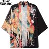 Peacock Feather Poly-cotton Kimono