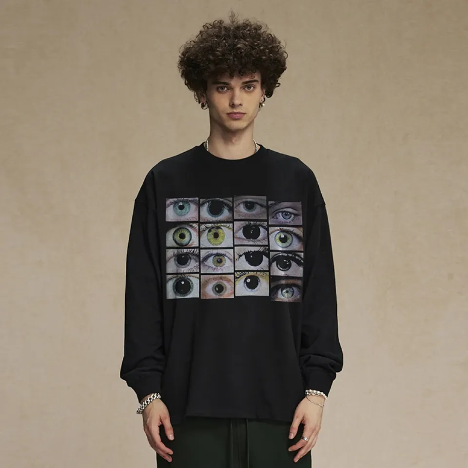 Eye Grid Graphic Crewneck Sweatshirt S4fe3177b7b5448d3833e2fba733e609bW 282e1cd8