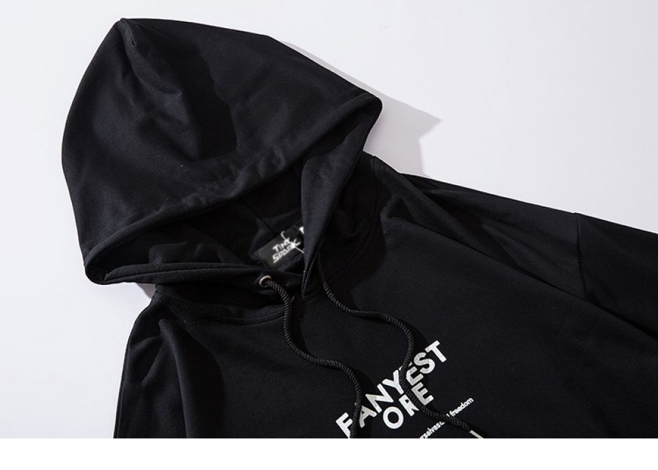 Street Style Half-sleeves Poly Cotton Hoodie