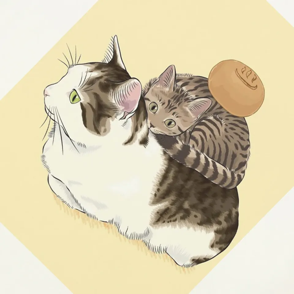 Funny Cats Cartoon Graphic Casual Beige White Tshirt Sb9f0a72cdf5040e0bb4992a301bc2fe5p 2e370a5a