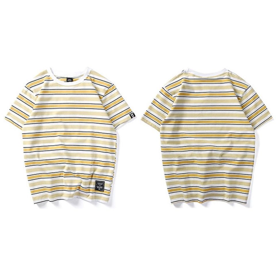 Horizontal Striped Cotton T-shirt H837e9d7b14be409180f122eb539f5db7m 3503e219