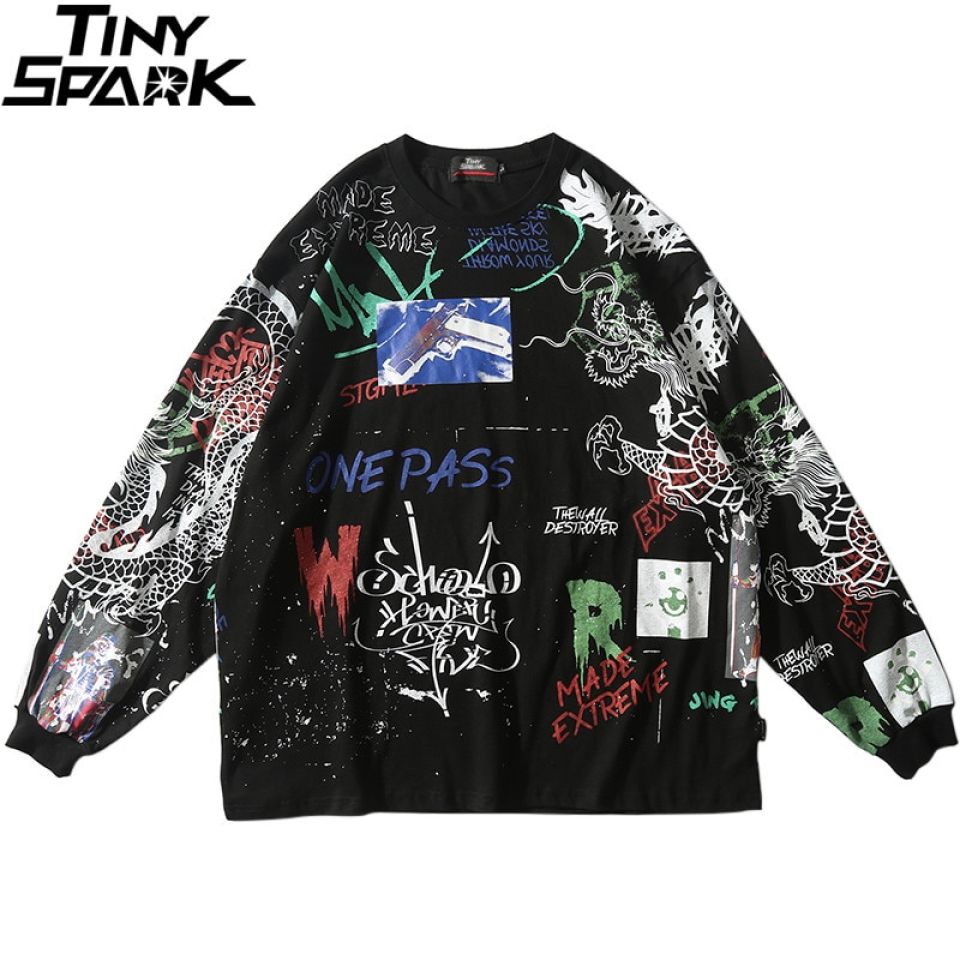 Graffiti Streetwear Print Pullover 4 Graffiti Streetwear Print Pullover