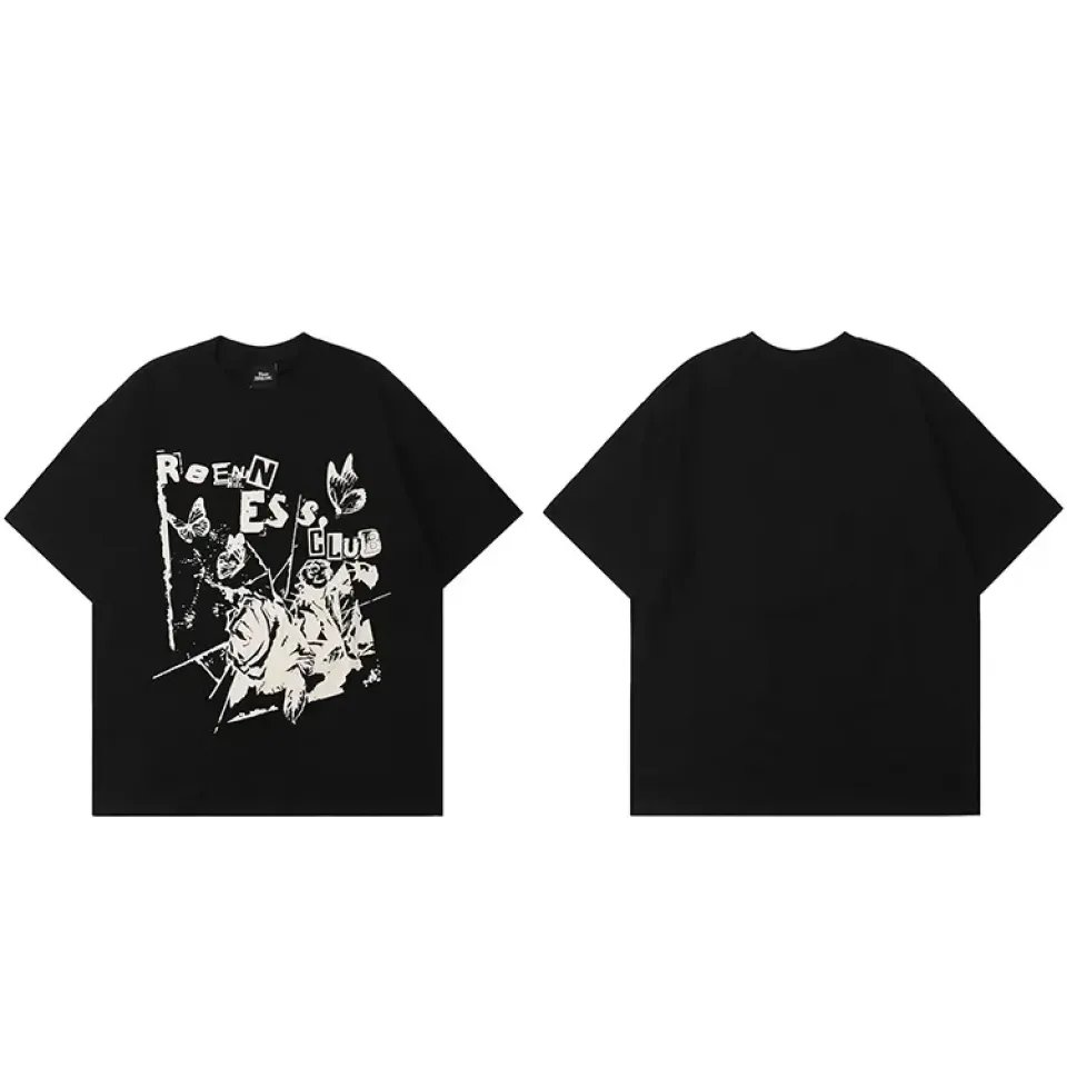 Rose Butterfly Graphic T-Shirt S75e032e3f8b24bdeab8297b1dc8f97df1 388810c7