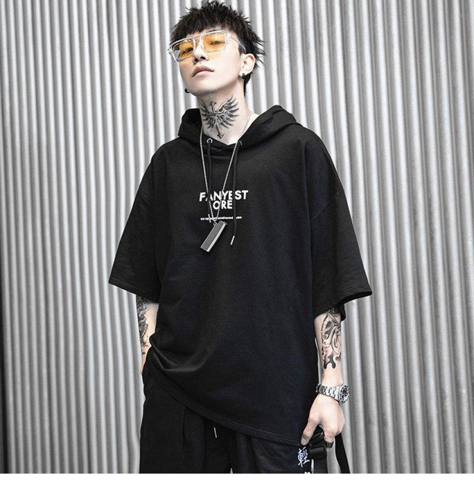 Street Style Half-sleeves Poly Cotton Hoodie HTB12Bl1aIvrK1Rjy0Feq6ATmVXa0 393d6519