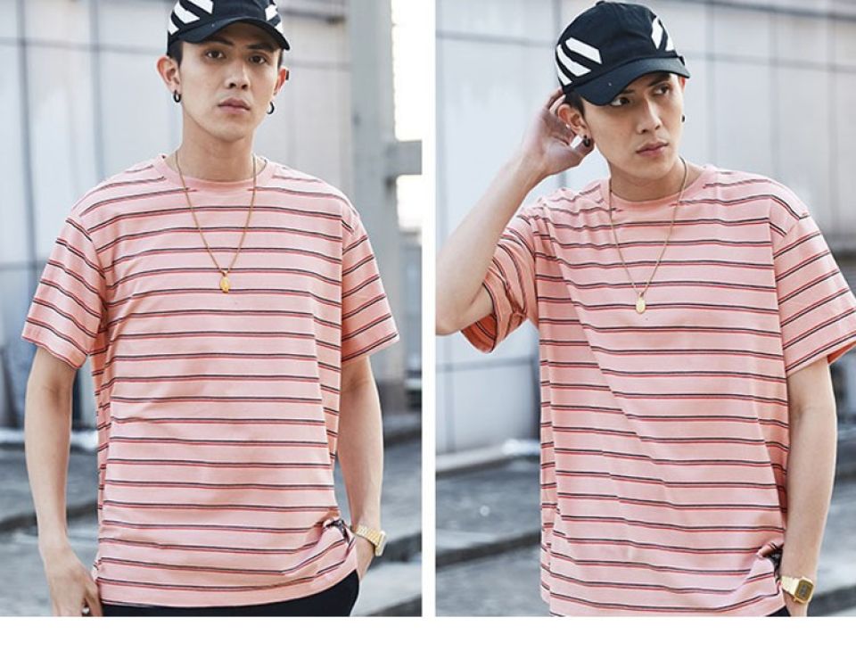 Horizontal Striped Cotton T-shirt