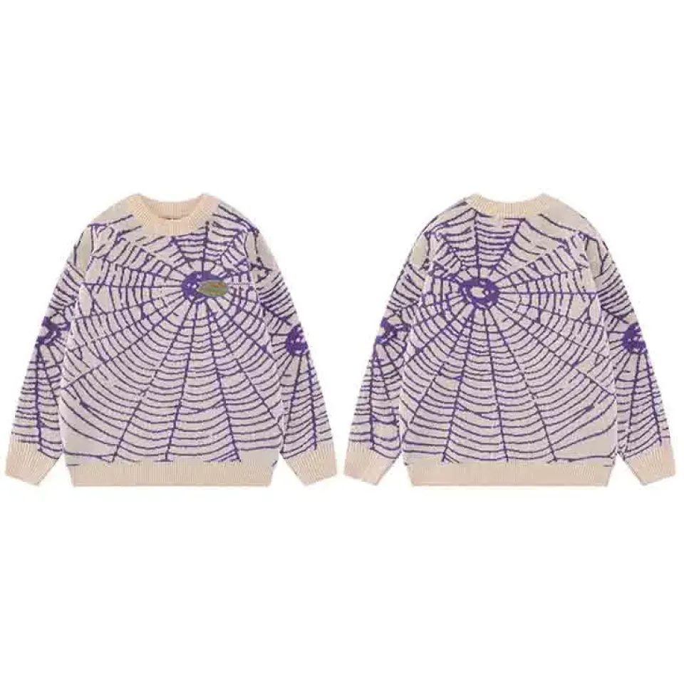Spider Web Graphic Streetwear Sweater S482f1b3555f2443bbce11a11121923527 3ad624d6