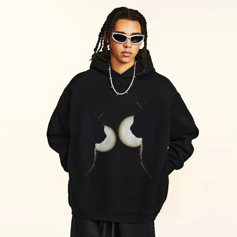 Black Night Cats Graphic Pullover Hoodie S2fd9683efae94367a0495edfe99aa396s 3cf2a12c