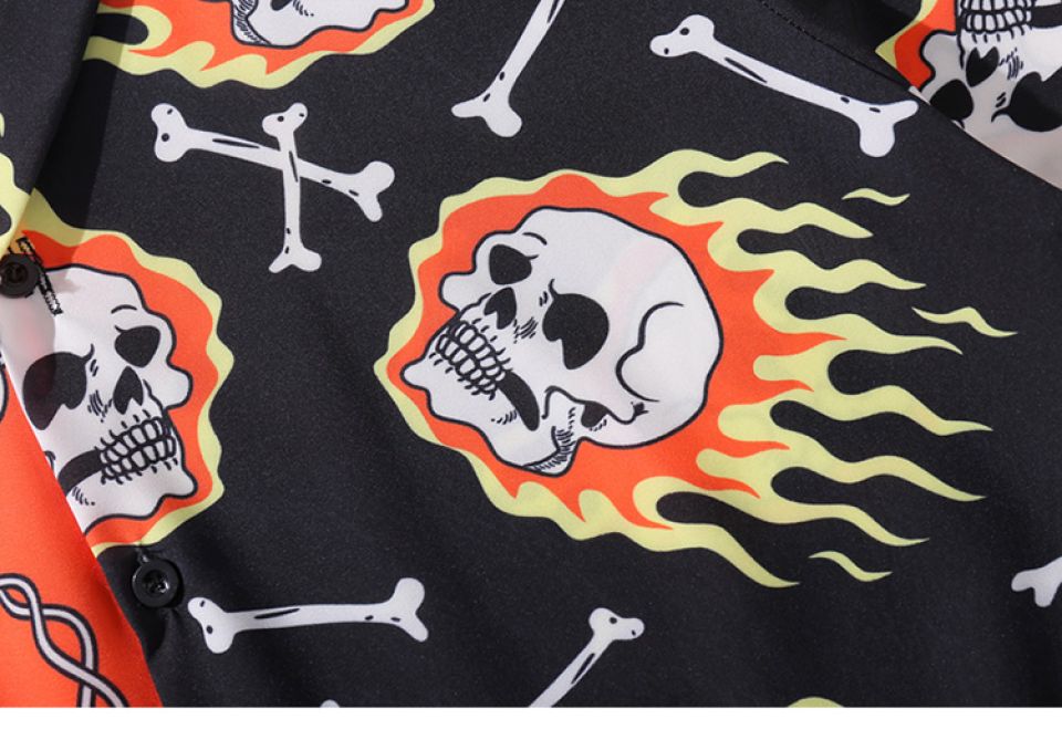 Half-n-Half Fire And Skull Poly-cotton Shirt H8bd61919d97b47169b78711808eb715dz 3e1dc3f7