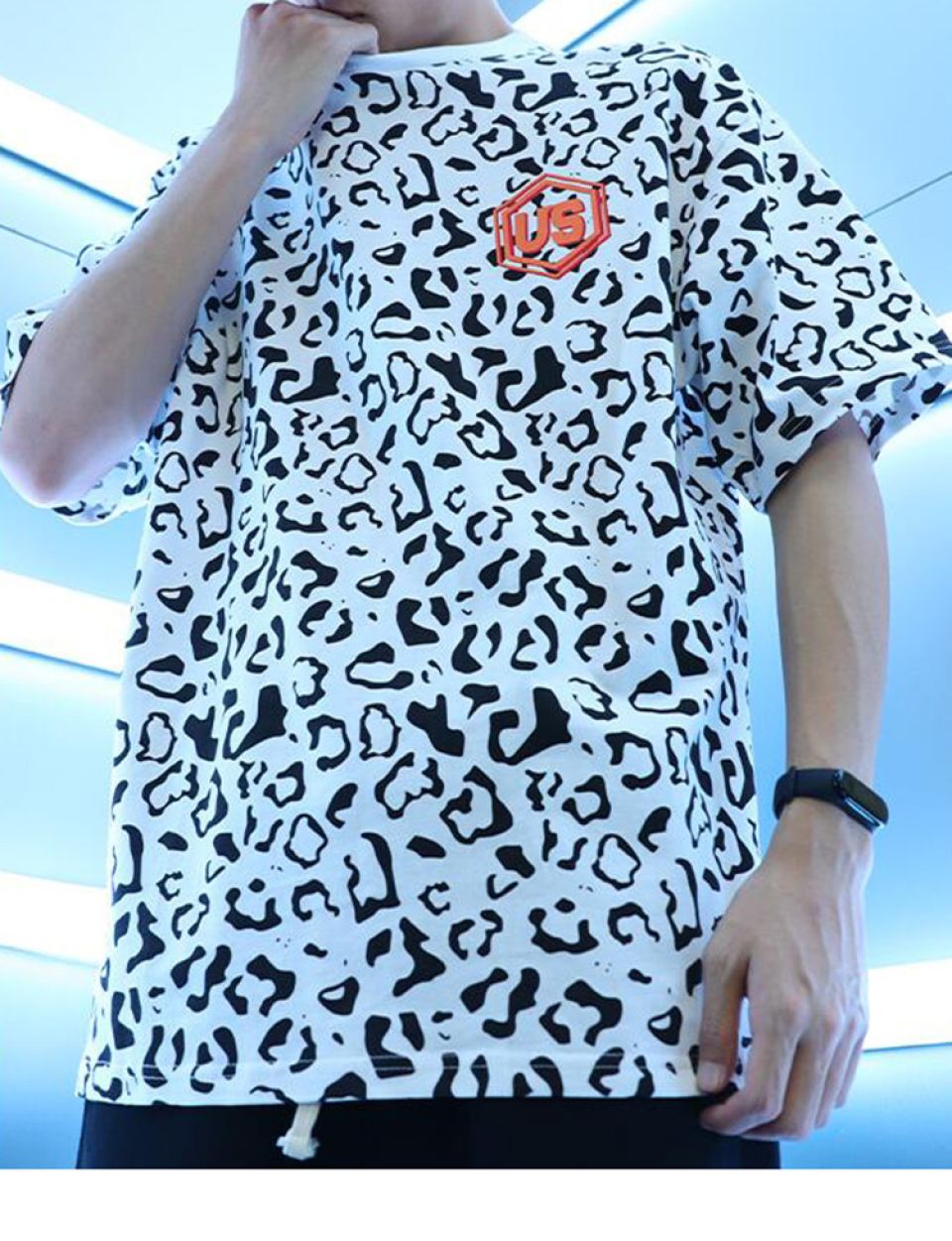 Colorful Leopard Print Cotton T-shirt He750f2182fdc468cba875234ea31b85af 400e7c14