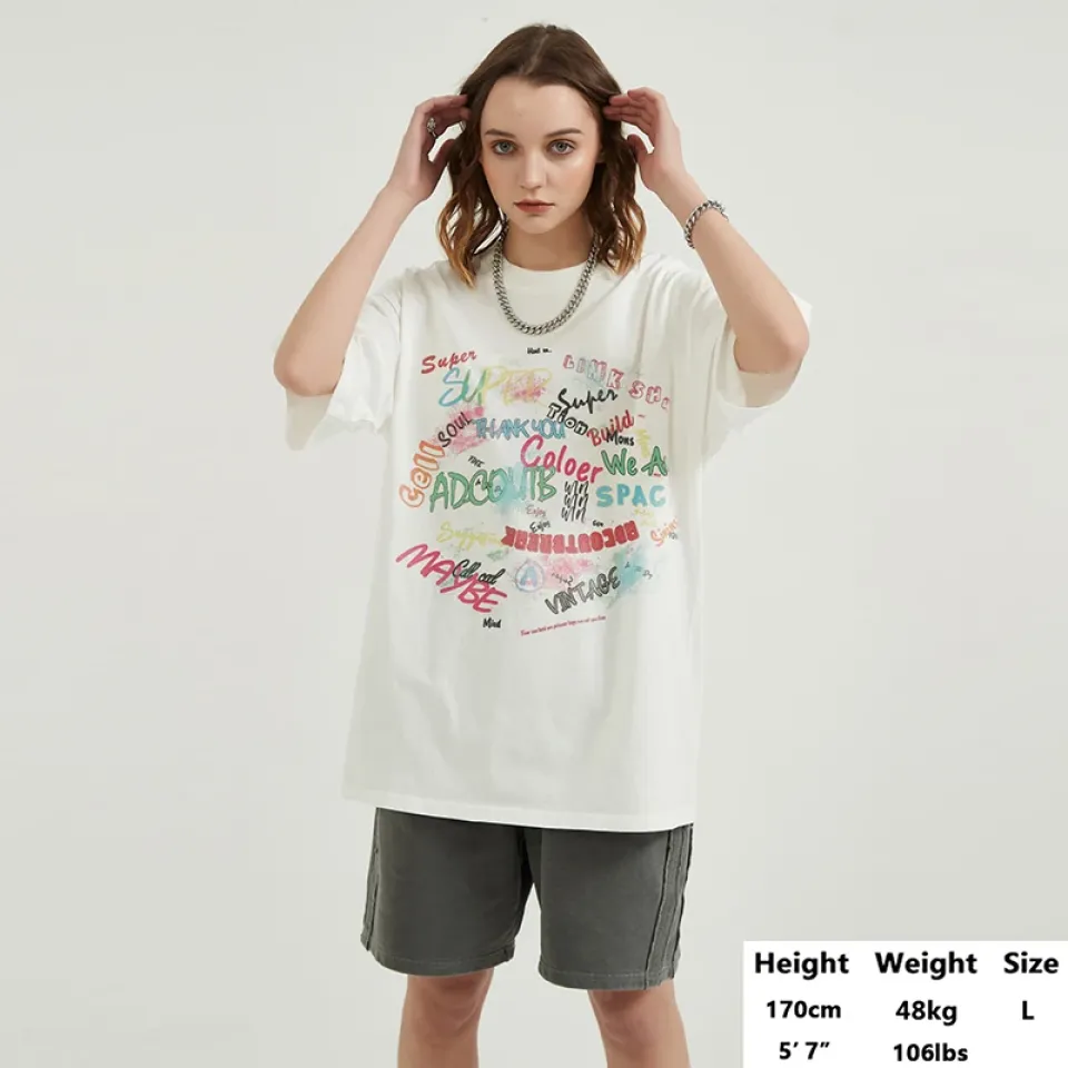 Colorful Letters Graffiti Graphic Casual Beige White Tshirt S17131663594d401b9653388b98378df0i 41fd8cf7