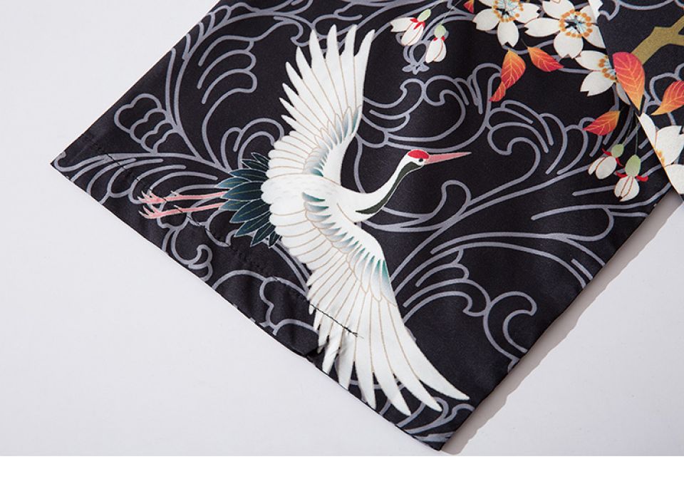 Heron With The Rising Sun Poly-cotton Kimono