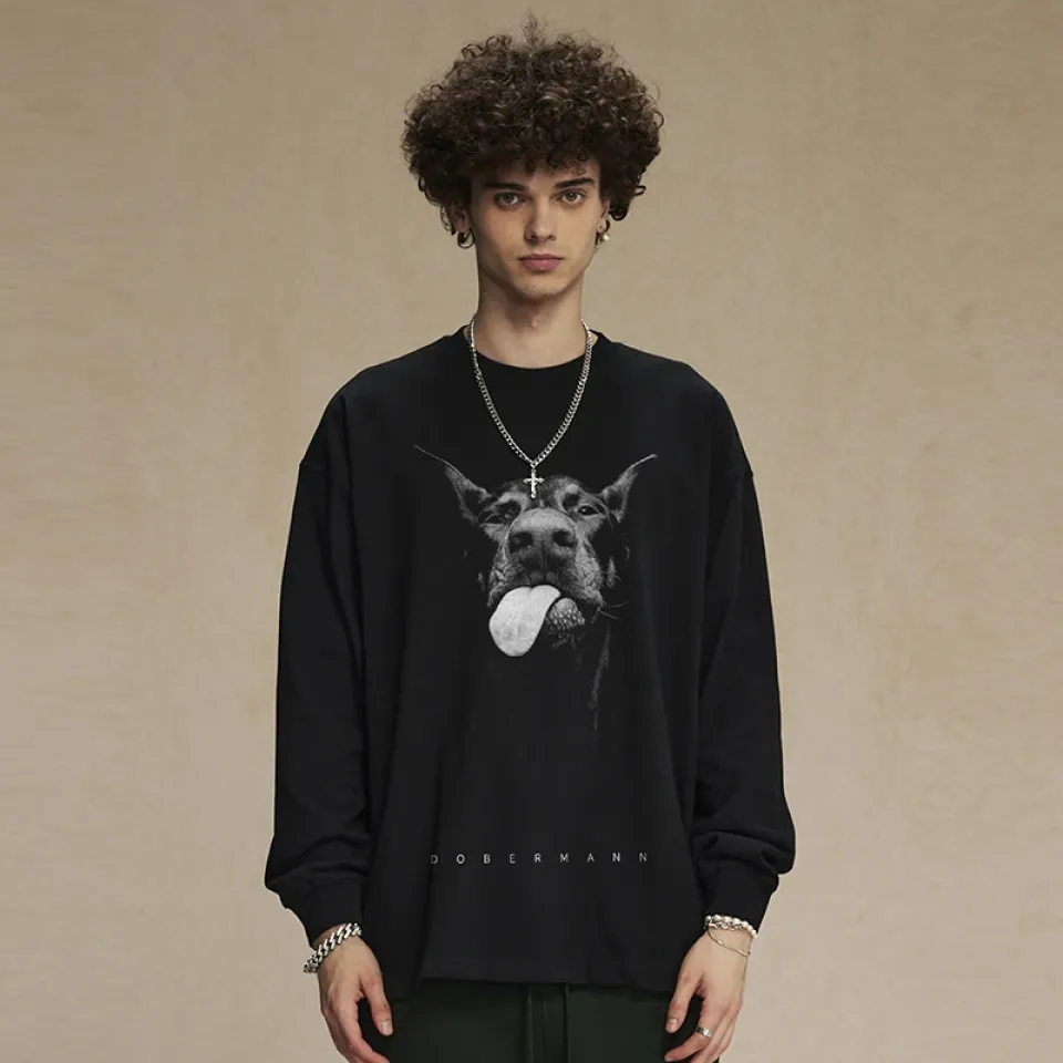 Playful Doberman Portrait Graphic Sweatshirt Sc897e5386b304465b8ac82fecc013826R 431c4cec