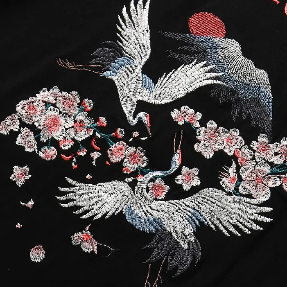 Embroidered Crane Sakura T-Shirt Sf166428a9c8649bab9cb64da78f7014co 46dc0e5a