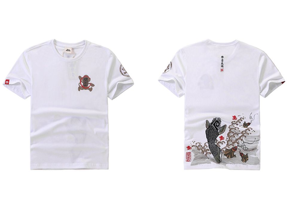 Fish Embroidery Cotton T-shirt HTB1vi06aOnrK1Rjy1Xcq6yeDVXax 4970c605
