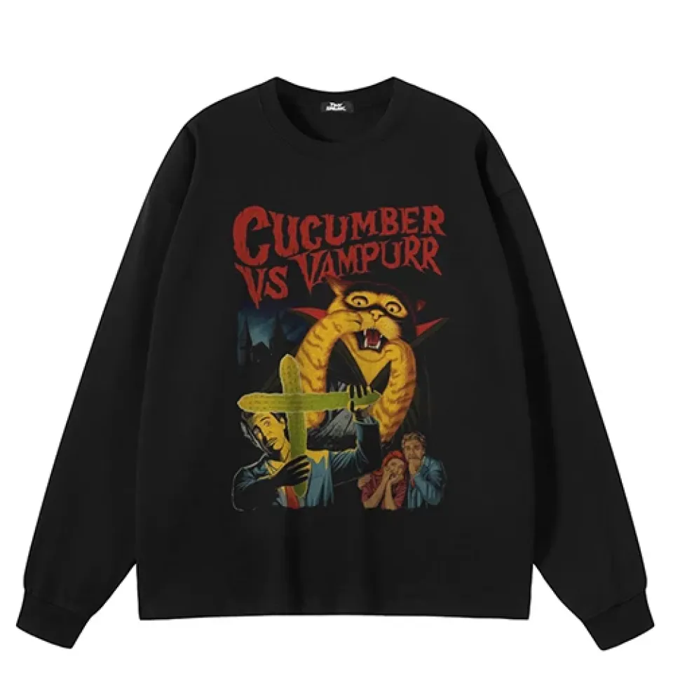 Cucumber vs Vampurr Cat Graphic Sweatshirt Sf76a1eb8a3ad4dffa62b38cb869d6de48 49a25ab4