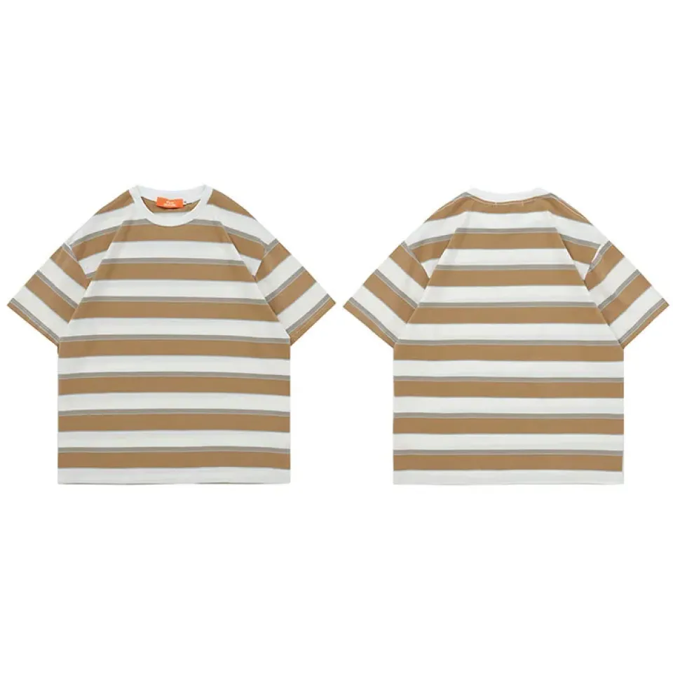 Striped Hip Hop T-Shirt – Blue & Brown Sd59506f87ba84298a26ae2ccb365540eW 4b50686f